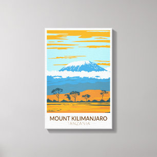 Vintagen Kilimanjaro Tanzania Afrika Canvastryck