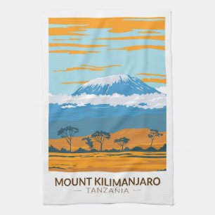 Vintagen Kilimanjaro Tanzania Afrika Kökshandduk