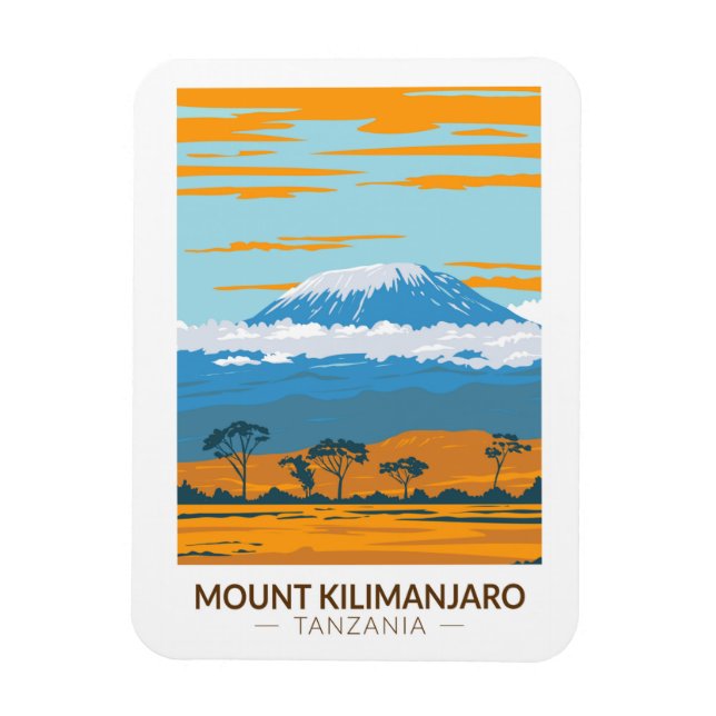 Vintagen Kilimanjaro Tanzania Afrika  Magnet (Vertikal)