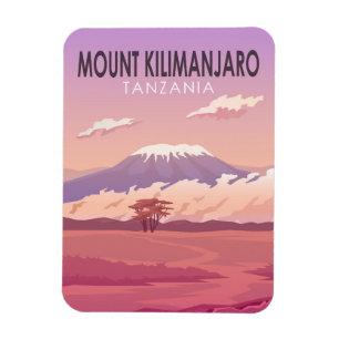 Vintagen Kilimanjaro Tanzania Afrika Magnet