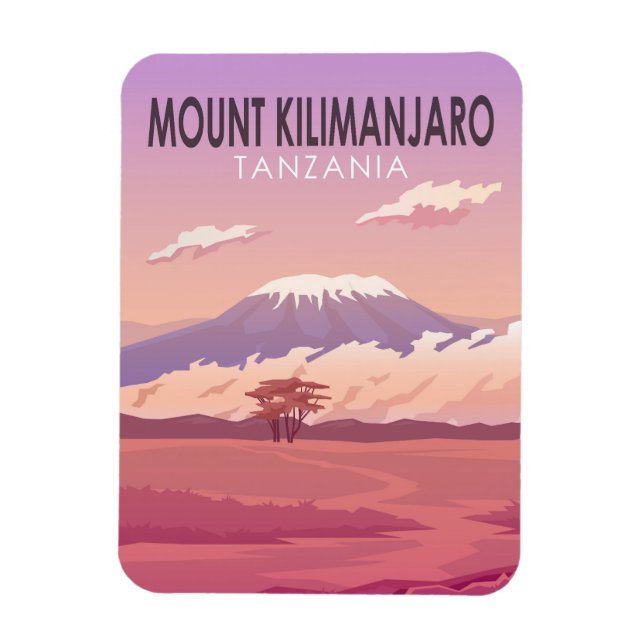 Vintagen Kilimanjaro Tanzania Afrika  Magnet (Vertikal)