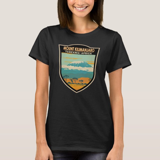 Vintagen Kilimanjaro Tanzania Afrika  T Shirt (Framsida)