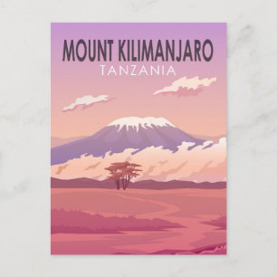 Vintagen Kilimanjaro Tanzania Afrika Vykort