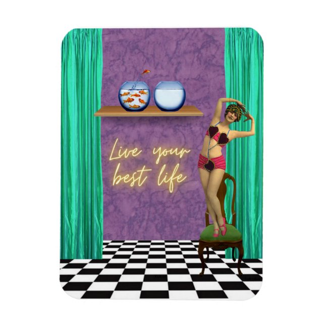 Vintagen Kitsch för bästa Funky Magnet (Vertikal)