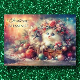 Vintagen Kittens Bible Verse Helgkort