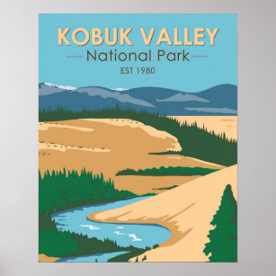 Vintagen Kobuk Valley National Park Alaska Poster