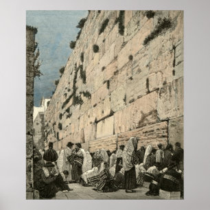 Vintagen Kotel Buraq Jerusalem, den judiska vaktmu Poster