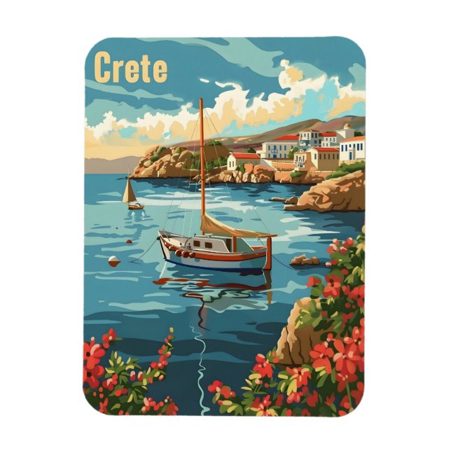 Vintagen Kreta Grekland Magnet (Vertikal)