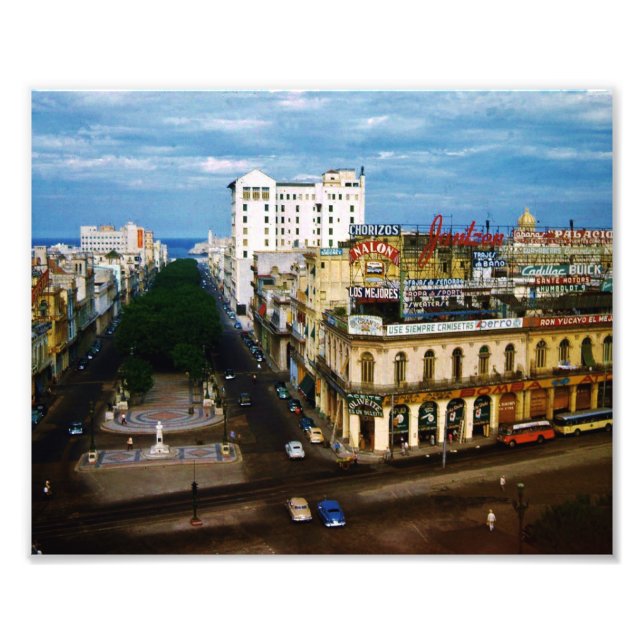 vintagen Kubanfoto PASEO DEL PRADO Havana Fototryck (Framsidan)