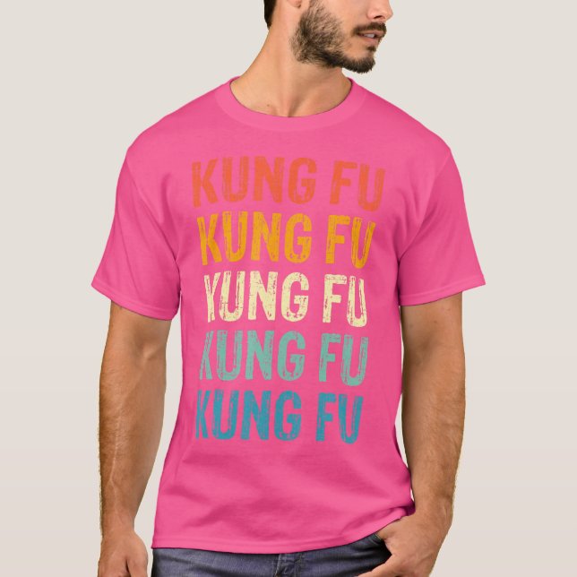 Vintagen kung fu Retro T Shirt (Framsida)