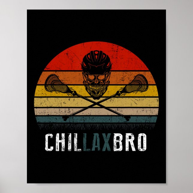 Vintagen Lacrosse Chillax Bro Poster (Framsidan)