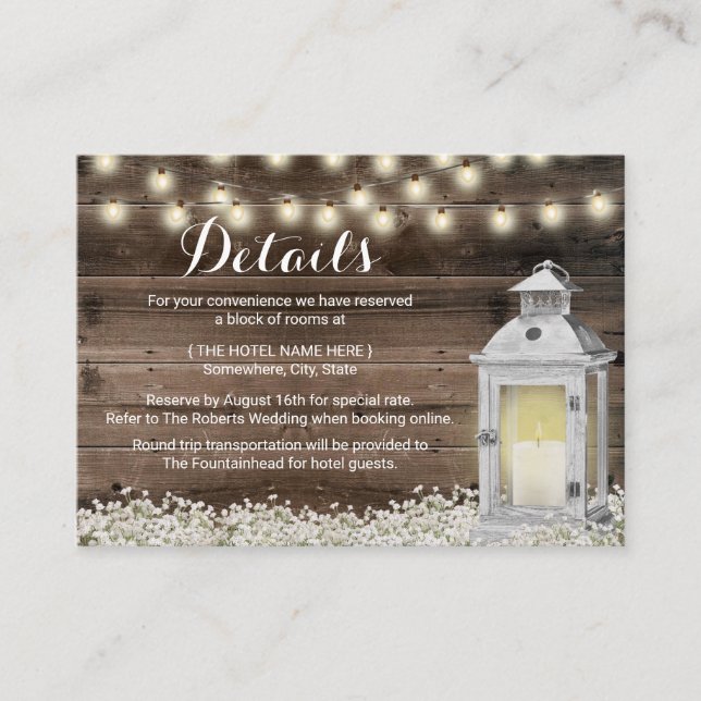 Vintagen Lantern Wooden Tilläggskort (Framsida)