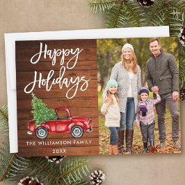 Vintagen Lastbil Photo  för Wood Push Script-Helgd Julkort