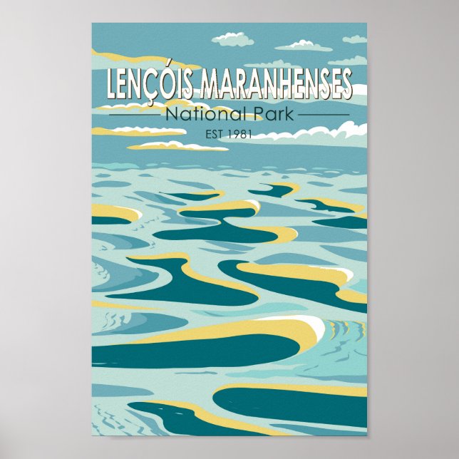 Vintagen Lencois Maranhenses nationalpark i Brasil Poster (Framsidan)