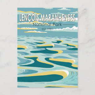 Vintagen Lencois Maranhenses nationalpark i Brasil Vykort