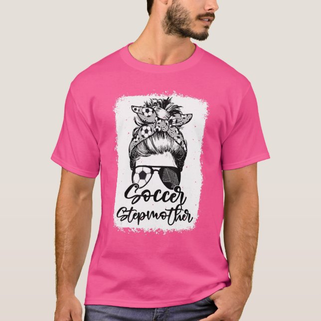Vintagen Leopard Messy Bun Bleach T Shirt (Framsida)