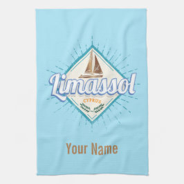 Vintagen Limassol City Cyprus Retro Sailing Frakt  Kökshandduk