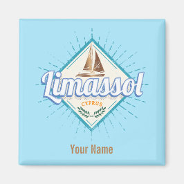 Vintagen Limassol City Cyprus Retro Sailing Frakt  Magnet