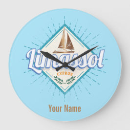 Vintagen Limassol City Cyprus Retro Sailing Frakt  Stor Klocka