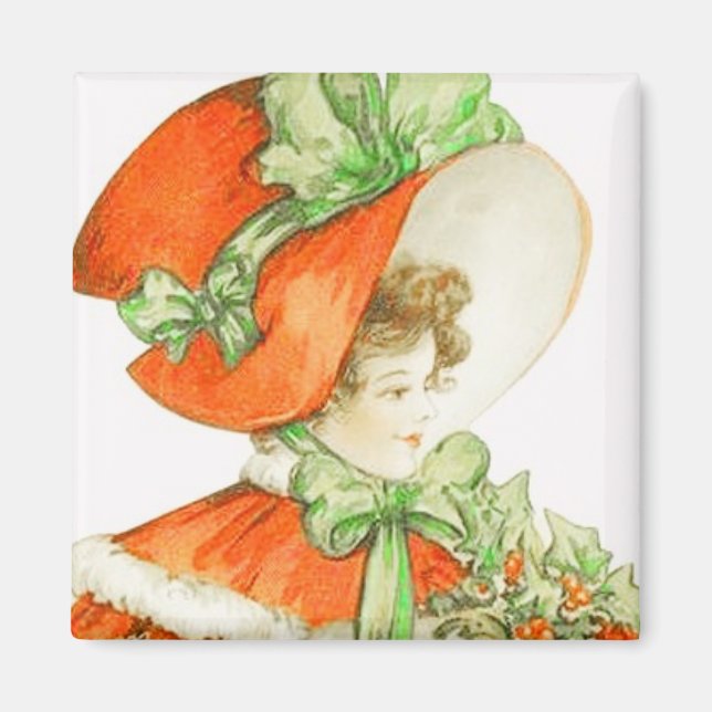 Vintagen Magnet Jul Bonnet (Framsidan)