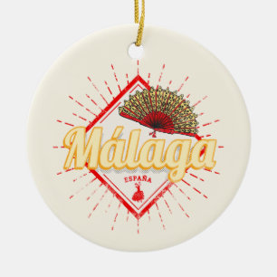 Vintagen Malaga Andalusien Spanien Retro Flamenco Julgransprydnad Keramik