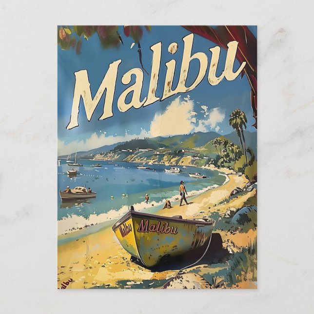 Vintagen Malibu Beach Vykort (Framsida)