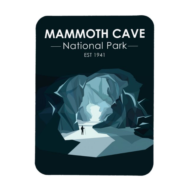 Vintagen Mammoth Cave nationalpark Kentucky Magnet (Vertikal)