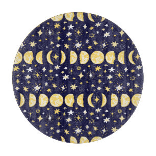 Vintagen måne Phases Stars - - bakgrund