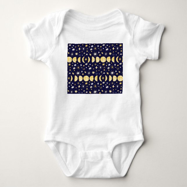 Vintagen måne Phases Stars -  - bakgrund T Shirt (Framsida)