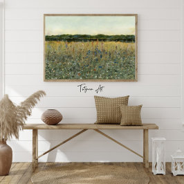 Vintagen Meadow Wildblommor Fält Poster