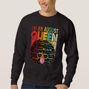 Vintagen Melanin Afro August Queen Black Lång Ärmad Tröja