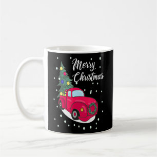 Vintagen Merry Chris, Träd Red Lastbil Julafton Kaffemugg