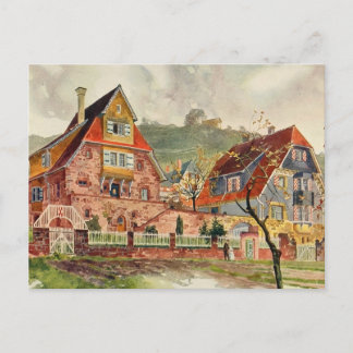Vintagen Metzendorf Watercolor German Architecture Vykort