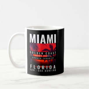 Vintagen Miami Beach Souvenirs Golden Cost Florida Kaffemugg