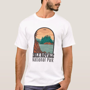 Vintagen Michigan i nationalparken Isle Royale T Shirt