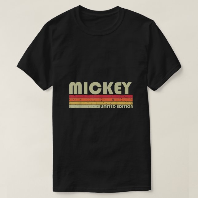 Vintagen MICKEY Namn Personlig Retro T Shirt (Design framsida)