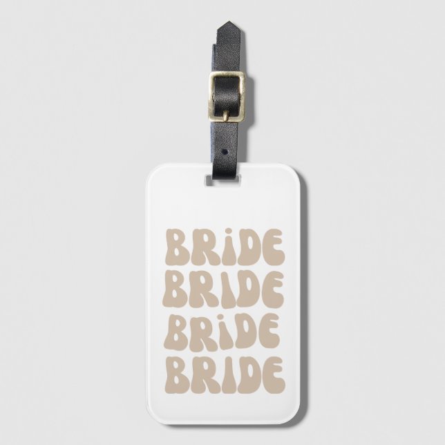 Vintagen Modern Retro Bride Bachelorette Party Bagagebricka (Framsida vertikal)