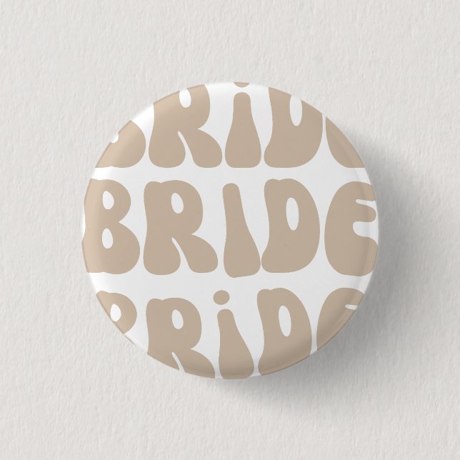 Vintagen Modern Retro Bride Bachelorette Party Knapp (Framsida)