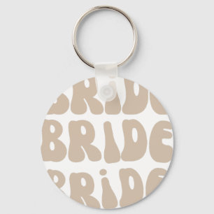 Vintagen Modern Retro Bride Bachelorette Party Nyckelring