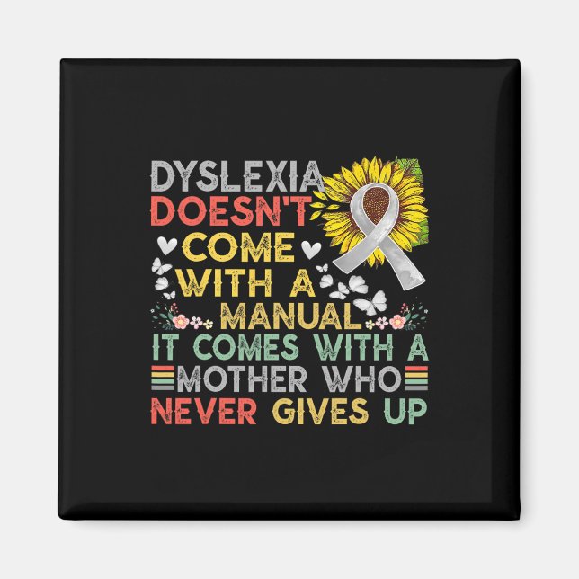 Vintagen Mor Dyslexic Warrior Magnet (Framsidan)