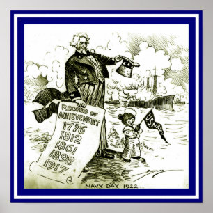 Vintagen Morbror Sam 1922 Tecknad Copy Poster