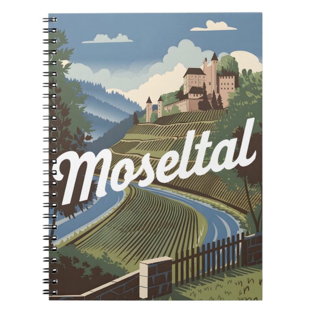 Vintagen Moseltal Moselle Valley Anteckningsbok (Framsidan)