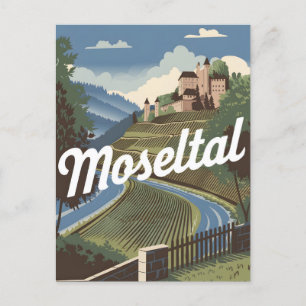 Vintagen Moseltal Moselle Valley Vykort