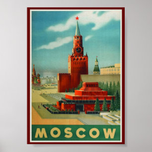 Vintagen Moskva Ryssland Poster
