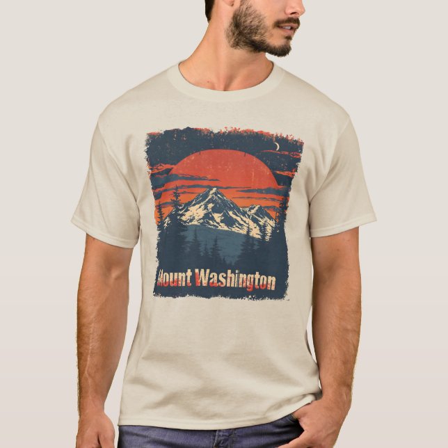 Vintagen Mount Washington Ski Äventyr Tee (Framsida)