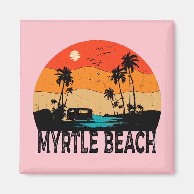 Vintagen Myrtle Beach Magnet (Framsidan)
