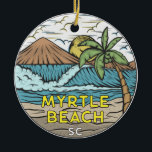 Vintagen Myrtle Beach South Carolina Julgransprydnad Keramik<br><div class="desc">Ett exempel på Myrtle Beach hand plockade med berg och oceanen vågar i bakgrunden. Perfekt för alla som kärlek att besöka Myrtle Beach.</div>