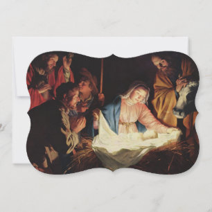 Vintagen Nativitet Fine Art Finare jul Julkort