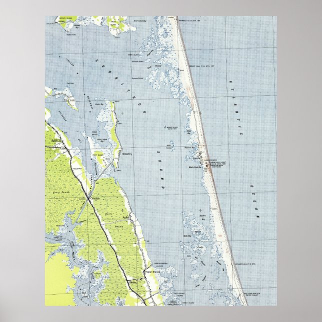 Vintagen Nordyttre Banker Karta (1940) Poster (Framsidan)