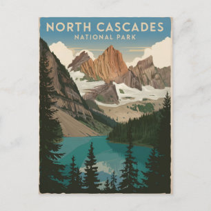 Vintagen North Cascades nationalpark Vykort